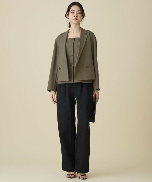 L size ONWARD(大きいサイズ) / エルサイズオンワード シャツ・ブラウス | 【カタログ掲載・人気素材・セットアップ対応】リネンライクシンセティックノースリーブ ブラウス | 詳細2