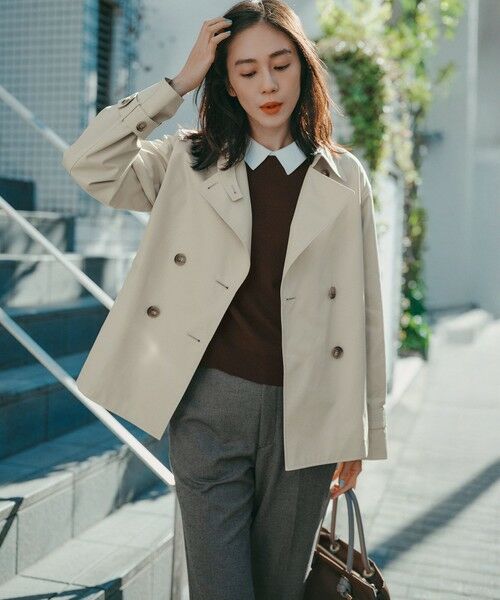 L size ONWARD(大きいサイズ) / エルサイズオンワード その他アウター | エアータンブラー TCギャバジン ハーフ コート | 詳細2