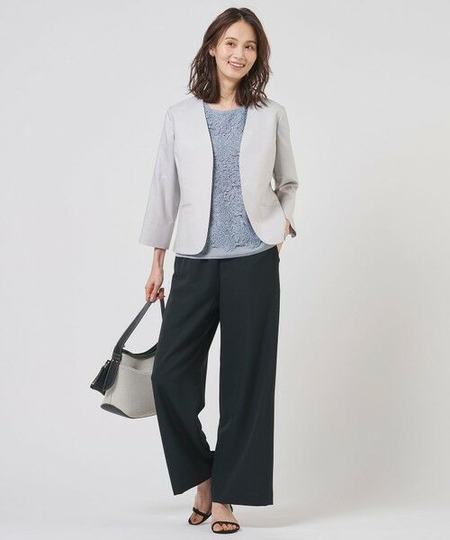 L size ONWARD(大きいサイズ) / エルサイズオンワード ノーカラージャケット | 【定番人気・セットアップ対応】OXIJEWEL ストレッチ ノーカラー ジャケット | 詳細20