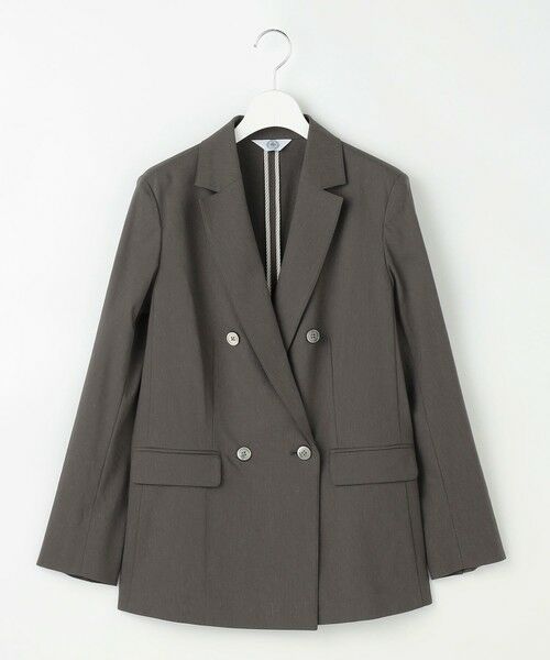L size ONWARD(大きいサイズ) / エルサイズオンワード テーラードジャケット | 【人気素材・セットアップ対応】セルロースリネンストレッチ ダブル ジャケット | 詳細5