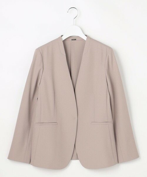 L size ONWARD(大きいサイズ) / エルサイズオンワード ノーカラージャケット | スマートビューティストレッチカラーレス ジャケット | 詳細8