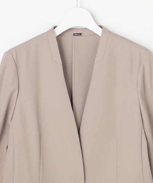 L size ONWARD(大きいサイズ) / エルサイズオンワード ノーカラージャケット | スマートビューティストレッチカラーレス ジャケット | 詳細10