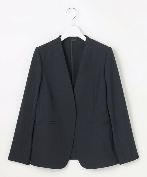 L size ONWARD(大きいサイズ) / エルサイズオンワード ノーカラージャケット | スマートビューティストレッチカラーレス ジャケット | 詳細21