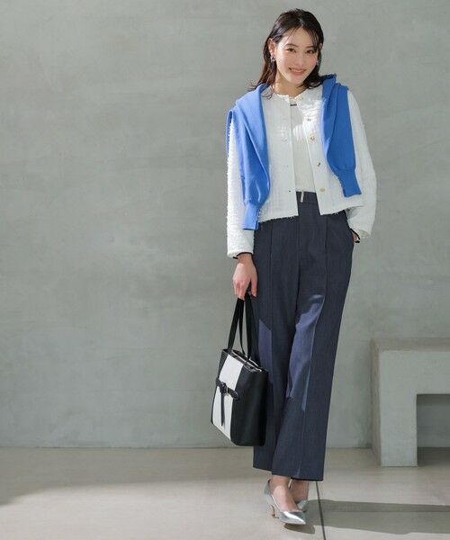 L size ONWARD(大きいサイズ) / エルサイズオンワード ノーカラージャケット | リボンヤーンライトツイード ジャケット | 詳細2