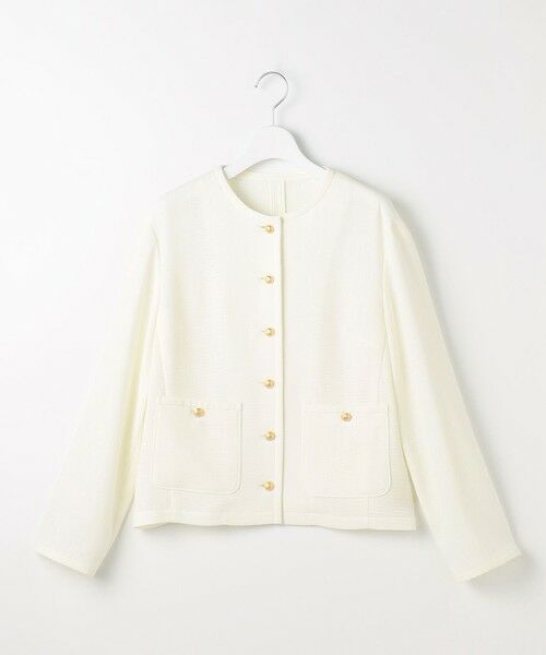 L size ONWARD(大きいサイズ) / エルサイズオンワード ノーカラージャケット | 【カタログ掲載】ライトカラミノーカラー ジャケット | 詳細5