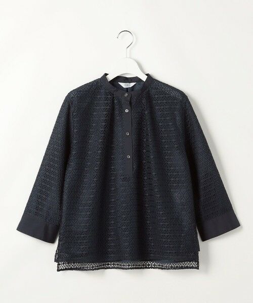 L size ONWARD(大きいサイズ) / エルサイズオンワード カットソー | レースジャージー バンドカラー カットソー | 詳細14