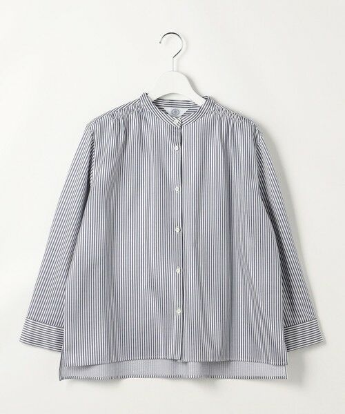 L size ONWARD(大きいサイズ) / エルサイズオンワード カットソー | ストライプジャガード バンドカラー カットソー | 詳細23