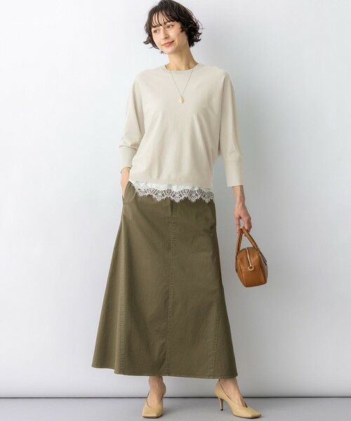 L size ONWARD(大きいサイズ) / エルサイズオンワード キャミソール・チューブトップ | サテンレースキャミソール | 詳細4