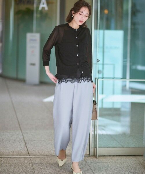 L size ONWARD(大きいサイズ) / エルサイズオンワード キャミソール・チューブトップ | サテンレースキャミソール | 詳細10