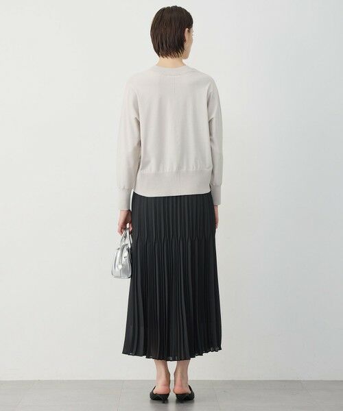 L size ONWARD(大きいサイズ) / エルサイズオンワード ニット・セーター | クリアレーヨンストレッチ Vネックニット | 詳細3