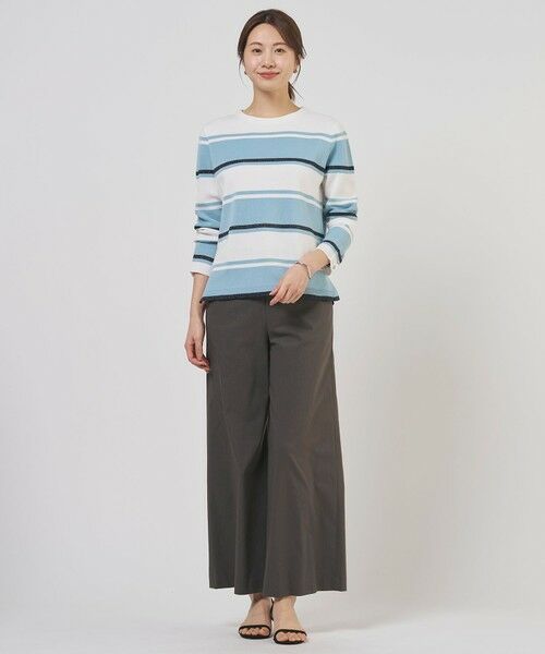 L size ONWARD(大きいサイズ) / エルサイズオンワード ニット・セーター | Cotton Acetate ブロッキング ボーダー ニット | 詳細16