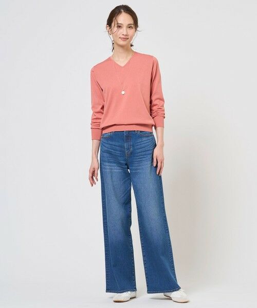 L size ONWARD(大きいサイズ) / エルサイズオンワード ニット・セーター | 【着回し力抜群・オンオフ使える】HIGH GAUGE BASIC Vネック ニット | 詳細4