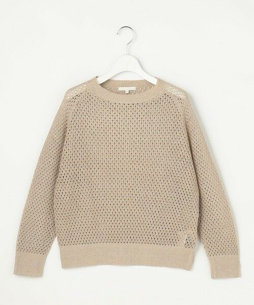 L size ONWARD(大きいサイズ) / エルサイズオンワード ニット・セーター | 【SHIHOさん着用】リネンミドルゲージメッシュ ニット | 詳細6