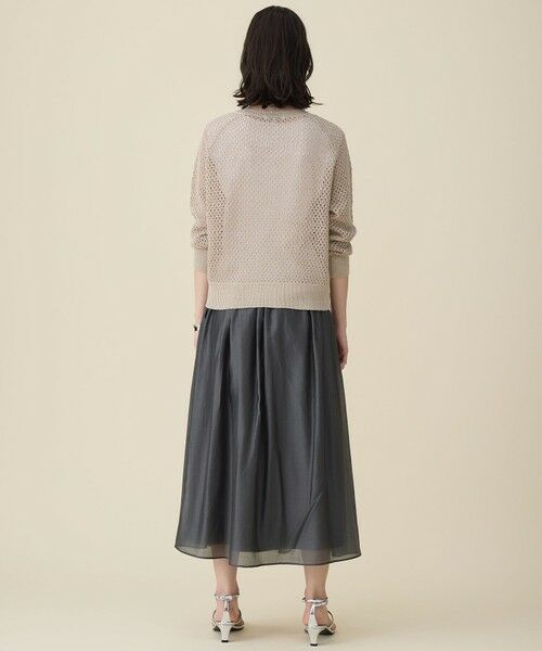 L size ONWARD(大きいサイズ) / エルサイズオンワード ニット・セーター | 【SHIHOさん着用】リネンミドルゲージメッシュ ニット | 詳細5