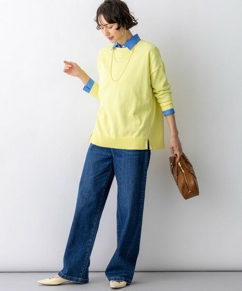 L size ONWARD(大きいサイズ) / エルサイズオンワード ニット・セーター | コットンポリエステルストレッチ オーバーサイズ ニット | 詳細10