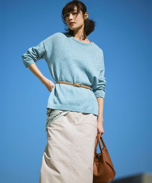 L size ONWARD(大きいサイズ) / エルサイズオンワード ニット・セーター | コットンギマムリネ チュニック ニット | 詳細4