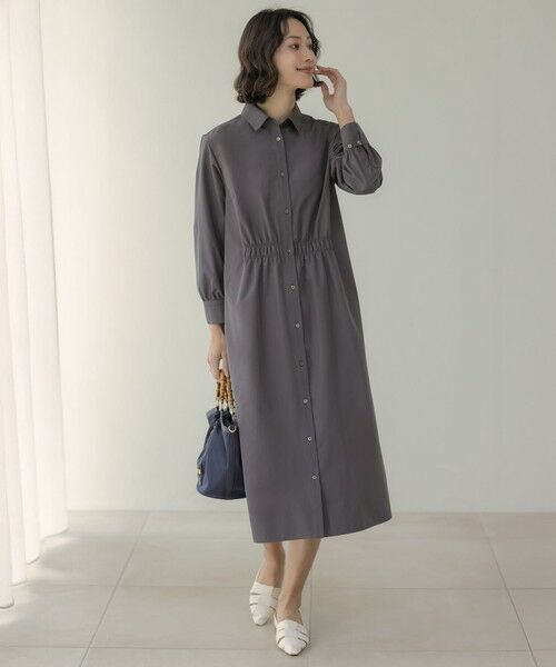 L size ONWARD(大きいサイズ) / エルサイズオンワード ロング・マキシ丈ワンピース | 【WEB限定カラーあり】TC ライトタンブラー シャツワンピース | 詳細6