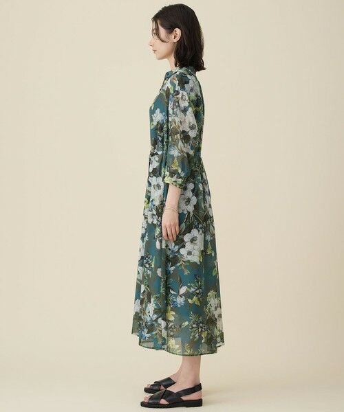 L size ONWARD(大きいサイズ) / エルサイズオンワード ミニ丈・ひざ丈ワンピース | 【SHIHOさん着用】ボタニカルプリント ワンピース | 詳細18