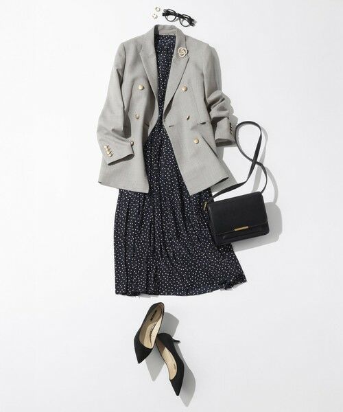 L size ONWARD(大きいサイズ) / エルサイズオンワード ドレス | ランダムドットプリント ワンピース | 詳細4