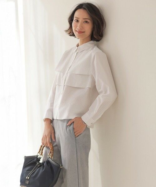 L size ONWARD(大きいサイズ) / エルサイズオンワード その他パンツ | TCリネン ドライツイル ストレート パンツ | 詳細2