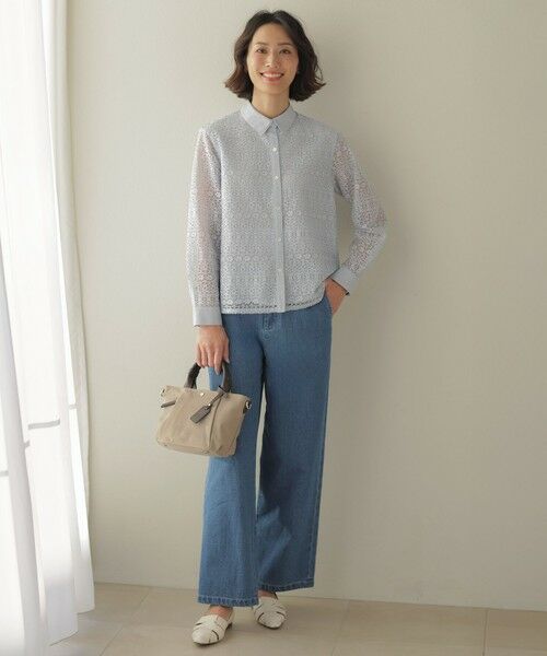 L size ONWARD(大きいサイズ) / エルサイズオンワード その他パンツ | コットンリネン 7oz デニム セミワイド パンツ | 詳細8