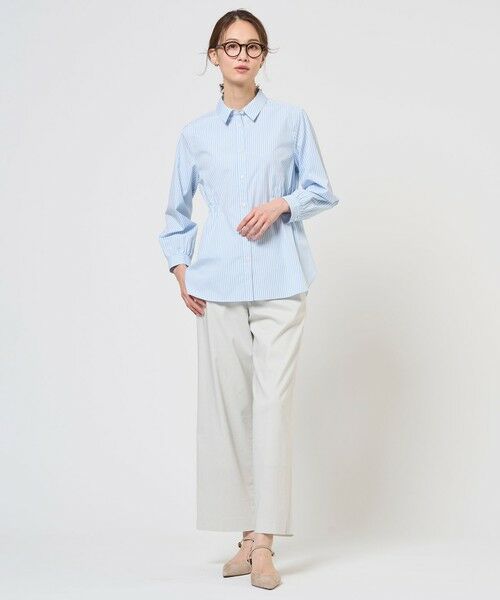 L size ONWARD(大きいサイズ) / エルサイズオンワード その他パンツ | 【人気素材・セットアップ対応】セルロースリネンストレッチ セミワイド パンツ | 詳細4