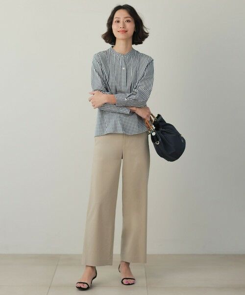 L size ONWARD(大きいサイズ) / エルサイズオンワード その他パンツ | 【人気素材・セットアップ対応】セルロースリネンストレッチ セミワイド パンツ | 詳細13