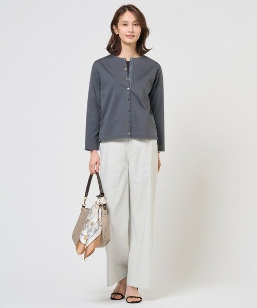 L size ONWARD(大きいサイズ) / エルサイズオンワード その他パンツ | 【WEB限定・人気素材・セットアップ対応】セルロースリネンストレッチ ワイドストレート パンツ | 詳細6