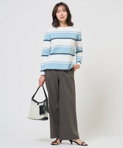 L size ONWARD(大きいサイズ) / エルサイズオンワード その他パンツ | 【WEB限定・人気素材・セットアップ対応】セルロースリネンストレッチ ワイドストレート パンツ | 詳細10