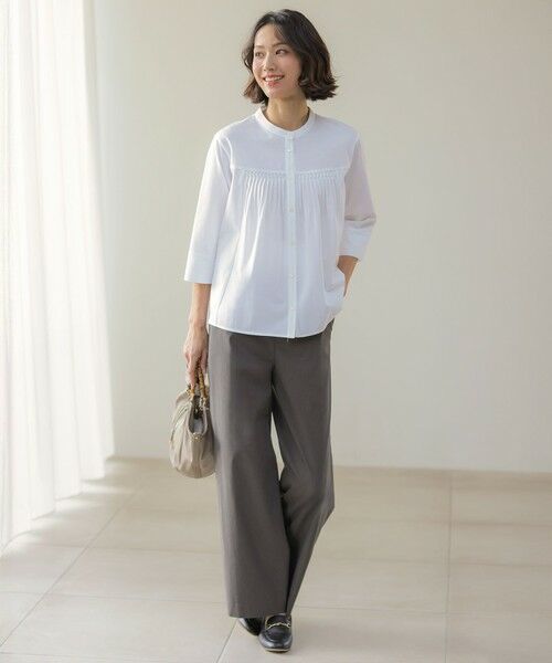 L size ONWARD(大きいサイズ) / エルサイズオンワード その他パンツ | 【WEB限定・人気素材・セットアップ対応】セルロースリネンストレッチ ワイドストレート パンツ | 詳細8