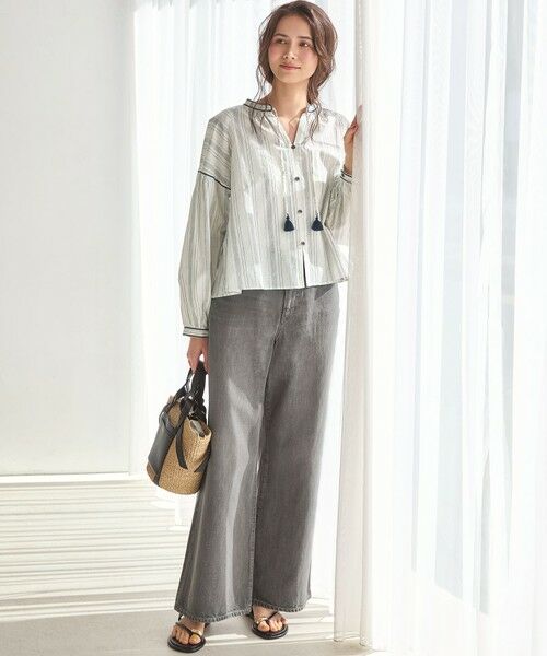 L size ONWARD(大きいサイズ) / エルサイズオンワード デニムパンツ | 【SLOW/一部店舗限定】ワイドシルエット デニム パンツ | 詳細2