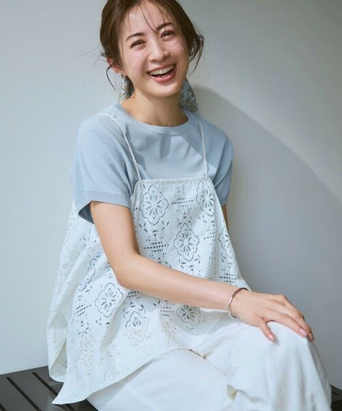 L size ONWARD(大きいサイズ) / エルサイズオンワード その他パンツ | 【CanCam掲載】スラブツイルストレッチ ベイカーパンツ | 詳細2