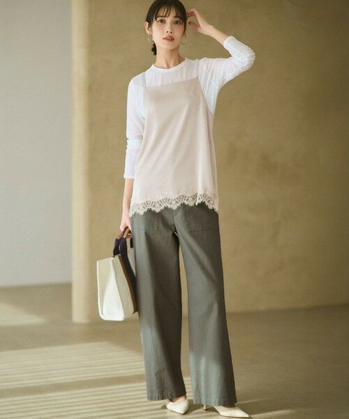 L size ONWARD(大きいサイズ) / エルサイズオンワード その他パンツ | 【CanCam掲載】スラブツイルストレッチ ベイカーパンツ | 詳細9