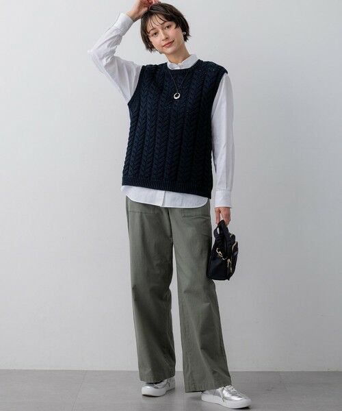 L size ONWARD(大きいサイズ) / エルサイズオンワード その他パンツ | 【CanCam掲載】スラブツイルストレッチ ベイカーパンツ | 詳細18