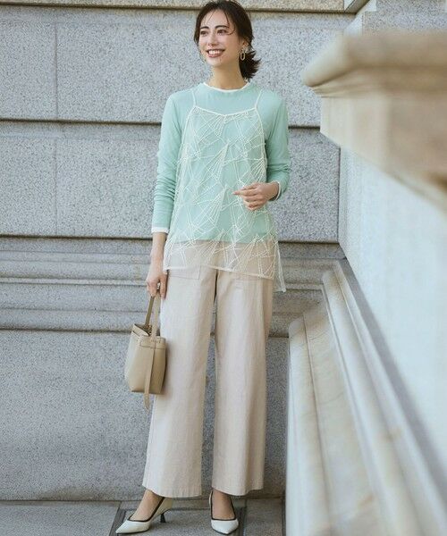 L size ONWARD(大きいサイズ) / エルサイズオンワード その他パンツ | 【CanCam掲載】スラブツイルストレッチ ベイカーパンツ | 詳細30