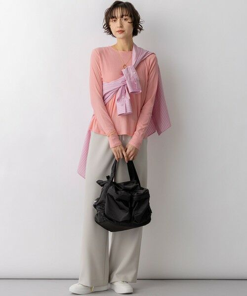 L size ONWARD(大きいサイズ) / エルサイズオンワード その他パンツ | ストレッチダブルクロス ワイドパンツ | 詳細8