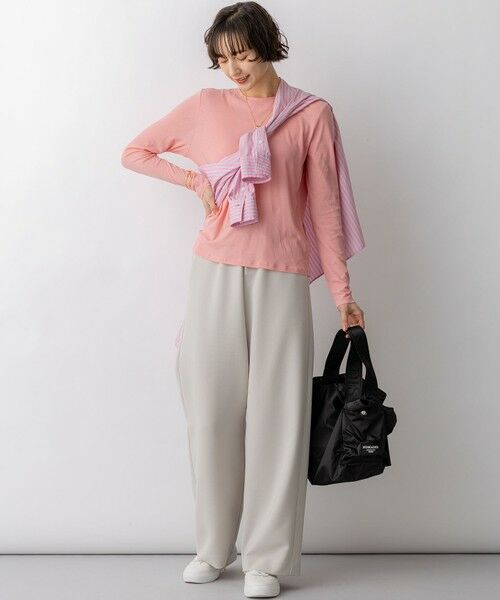 L size ONWARD(大きいサイズ) / エルサイズオンワード その他パンツ | ストレッチダブルクロス ワイドパンツ | 詳細9