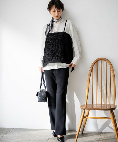 L size ONWARD(大きいサイズ) / エルサイズオンワード その他パンツ | 【新色追加】ストレッチダブルクロス フレアパンツ | 詳細2