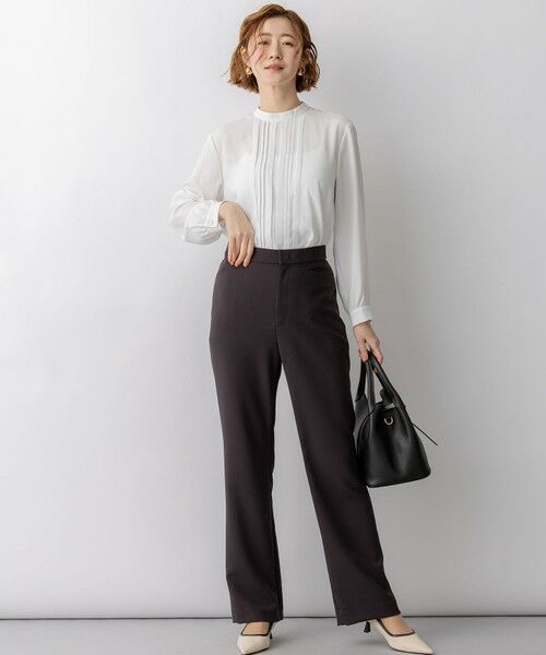 L size ONWARD(大きいサイズ) / エルサイズオンワード その他パンツ | 【新色追加】ストレッチダブルクロス フレアパンツ | 詳細18