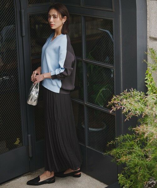 L size ONWARD(大きいサイズ) / エルサイズオンワード ロング・マキシ丈スカート | ライトジョーゼットプリーツ スカート | 詳細11