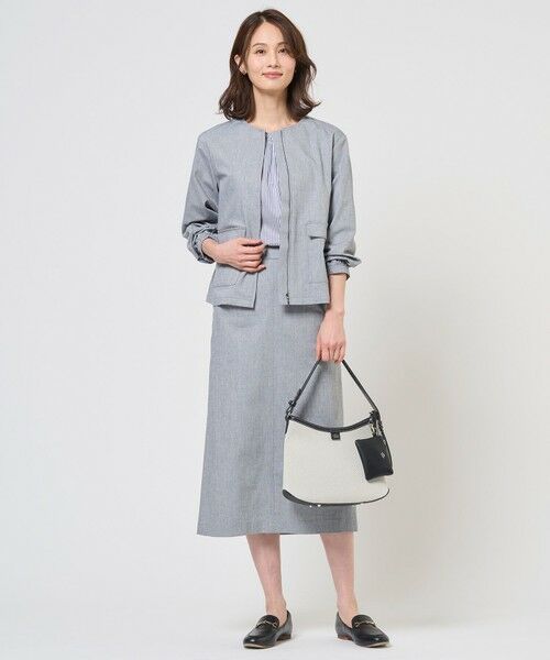 L size ONWARD(大きいサイズ) / エルサイズオンワード ミニ・ひざ丈スカート | TCリネン ドライツイル ナロー スカート | 詳細4