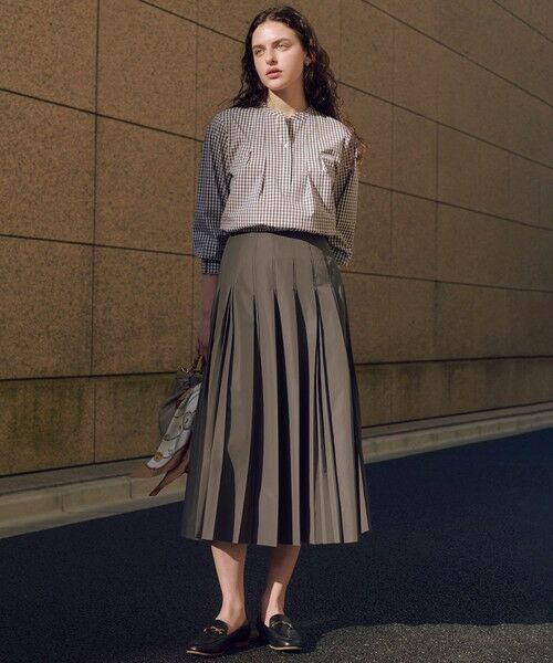 L size ONWARD(大きいサイズ) / エルサイズオンワード ロング・マキシ丈スカート | 【WEB限定カラーあり】TC ライトタンブラー プリーツ スカート | 詳細1