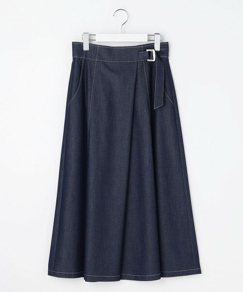 L size ONWARD(大きいサイズ) / エルサイズオンワード ミニ・ひざ丈スカート | シャンブレーベルテッド スカート | 詳細5