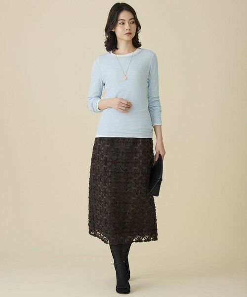 L size ONWARD(大きいサイズ) / エルサイズオンワード ミニ・ひざ丈スカート | 【カタログ掲載】テープエンブロイダリー スカート | 詳細5