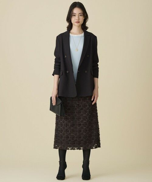 L size ONWARD(大きいサイズ) / エルサイズオンワード ミニ・ひざ丈スカート | 【カタログ掲載】テープエンブロイダリー スカート | 詳細6