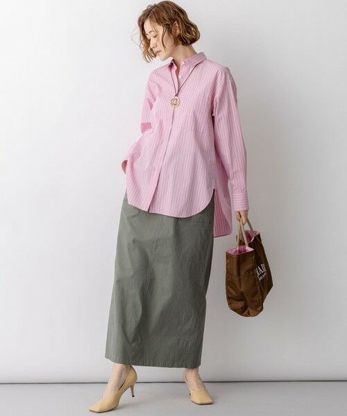 L size ONWARD(大きいサイズ) / エルサイズオンワード ミニ・ひざ丈スカート | スラブツイルストレッチ Iライン スカート | 詳細4