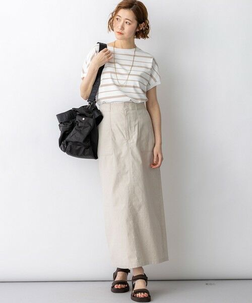 L size ONWARD(大きいサイズ) / エルサイズオンワード ミニ・ひざ丈スカート | スラブツイルストレッチ Iライン スカート | 詳細25