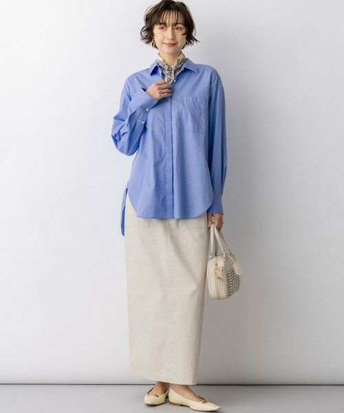 L size ONWARD(大きいサイズ) / エルサイズオンワード ミニ・ひざ丈スカート | スラブツイルストレッチ Iライン スカート | 詳細23