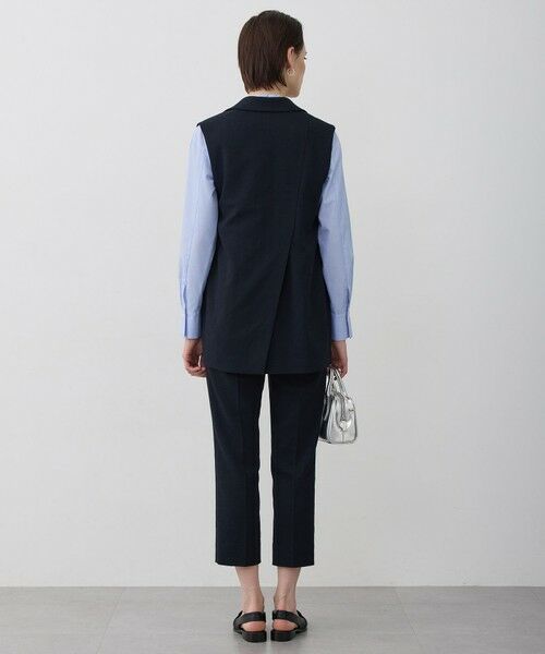 L size ONWARD(大きいサイズ) / エルサイズオンワード ベスト | ミックスブッチャー バックスリットジレ | 詳細4