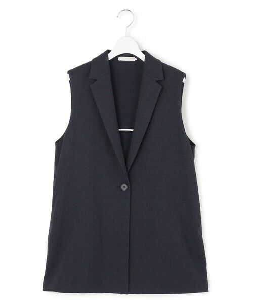 L size ONWARD(大きいサイズ) / エルサイズオンワード ベスト | ミックスブッチャー バックスリットジレ | 詳細5